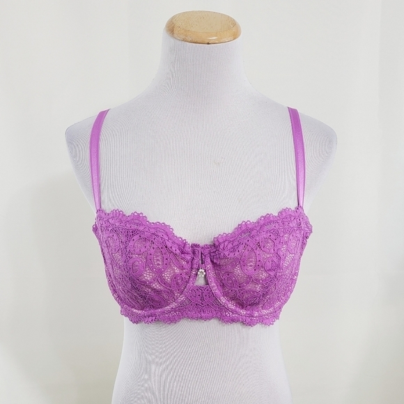 Montelle Romance a Paris Keyhole Balconnet Bra fuchsia purple NEW - Picture 1 of 7